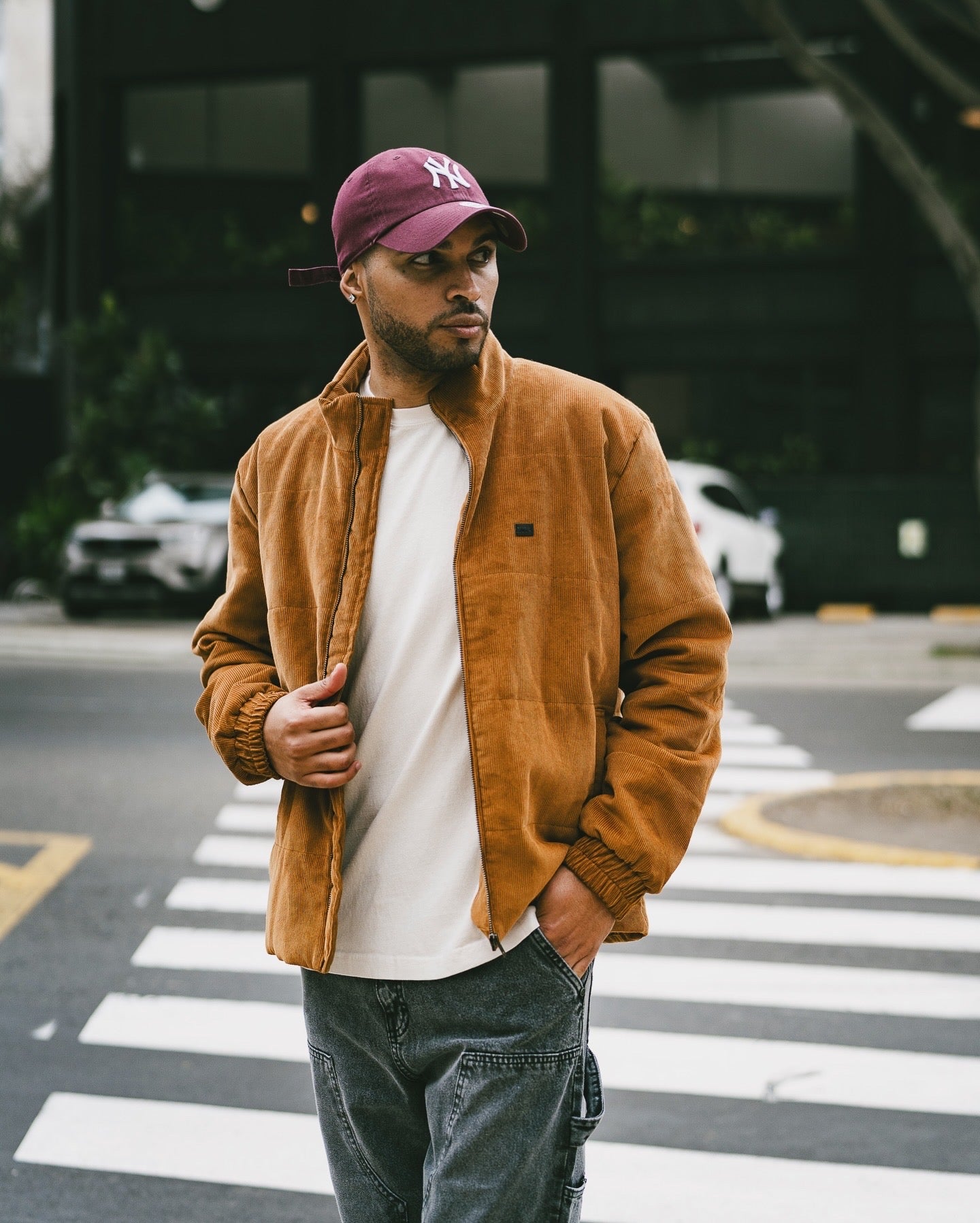 Corduroy Down Jacket - Camel