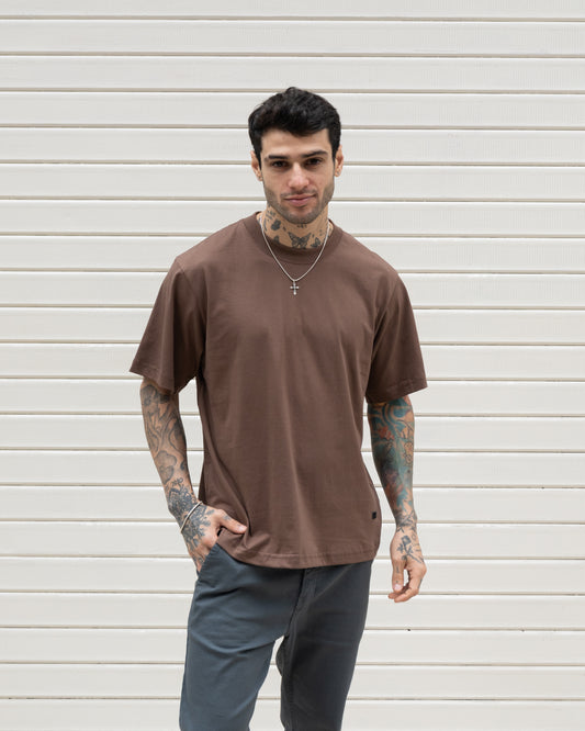 Semi Boxy Tee 20/1 - Marrón