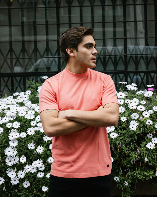 Chrome Washed Tee 12/1 - Coral