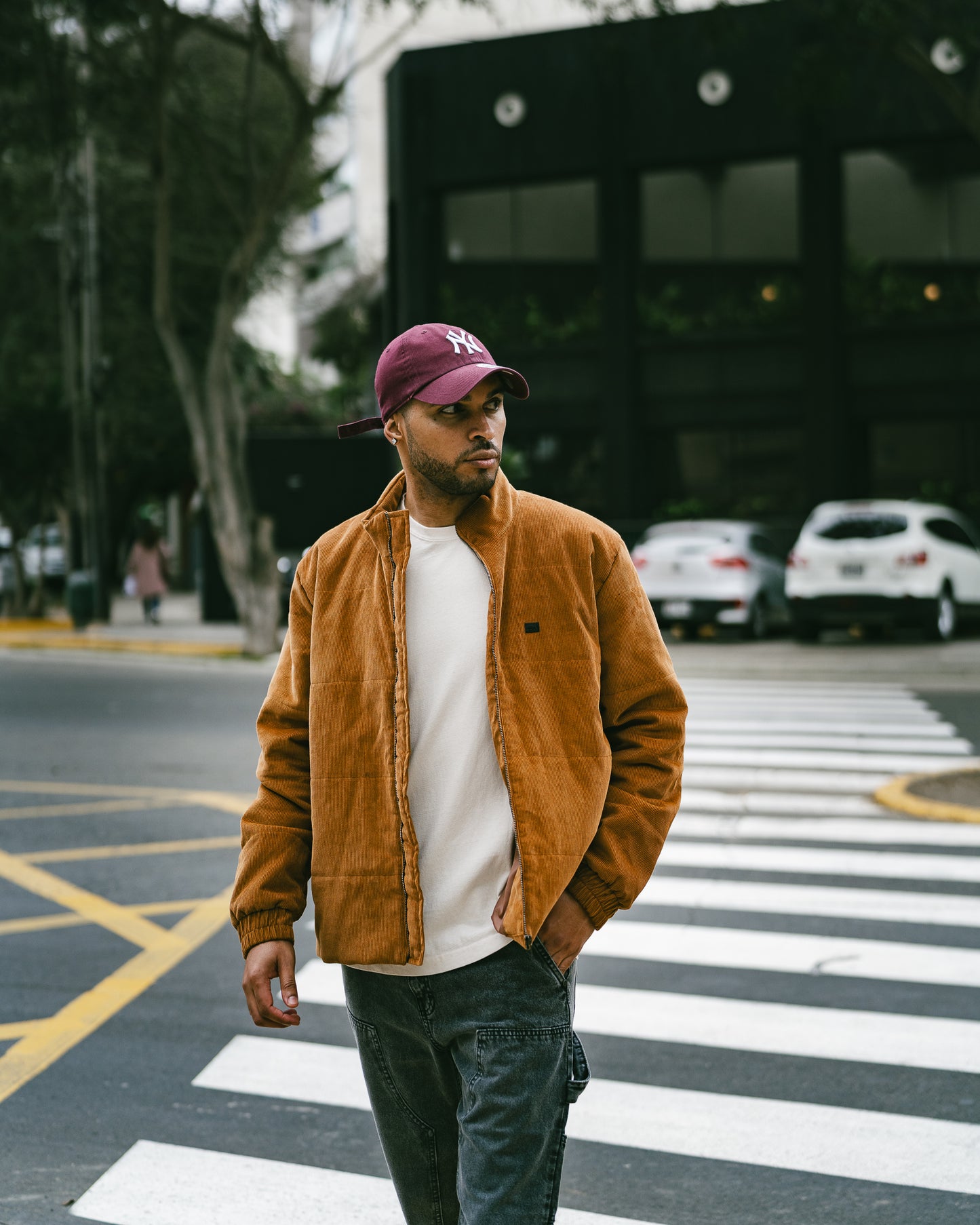 Corduroy Down Jacket - Camel