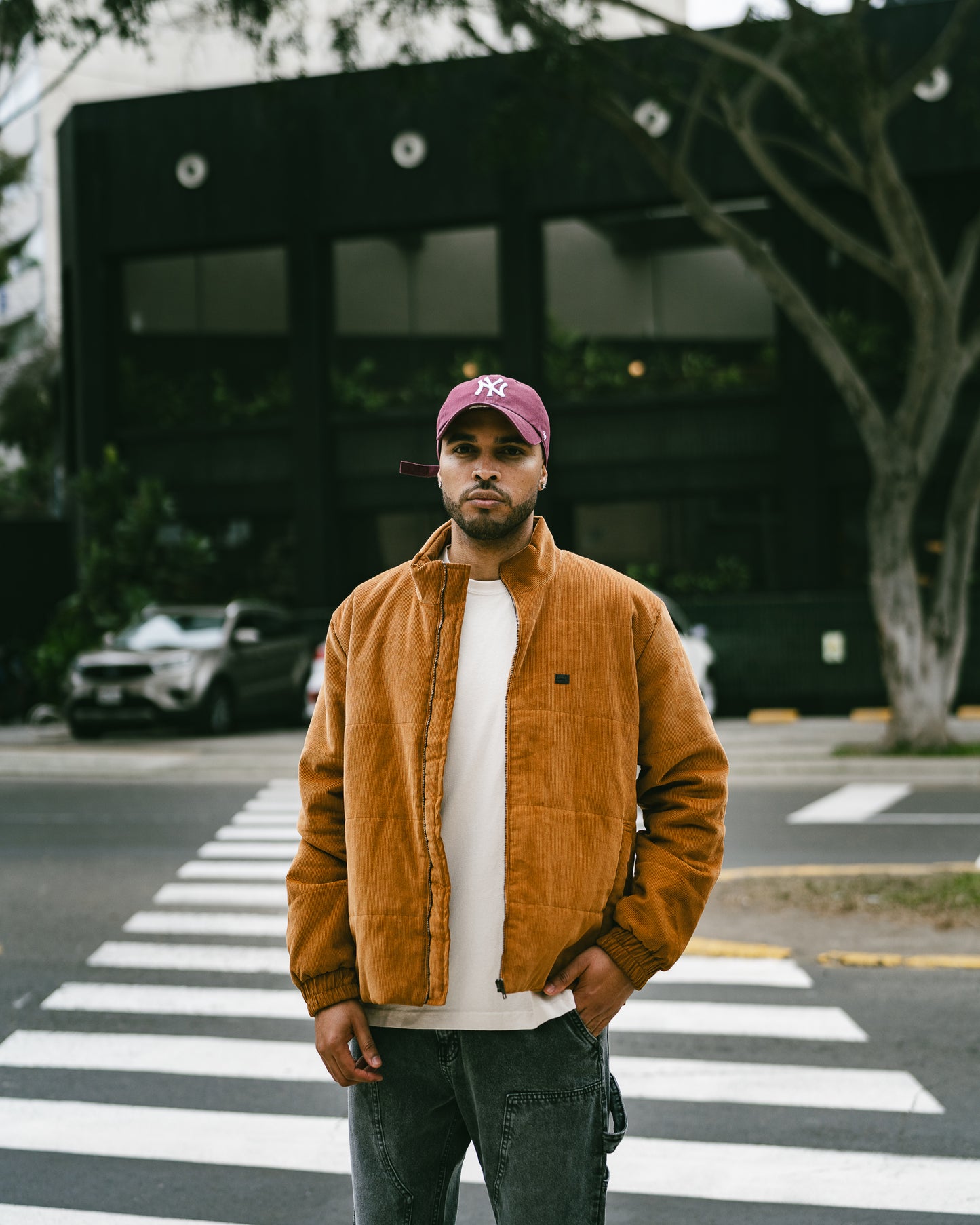 Corduroy Down Jacket - Camel