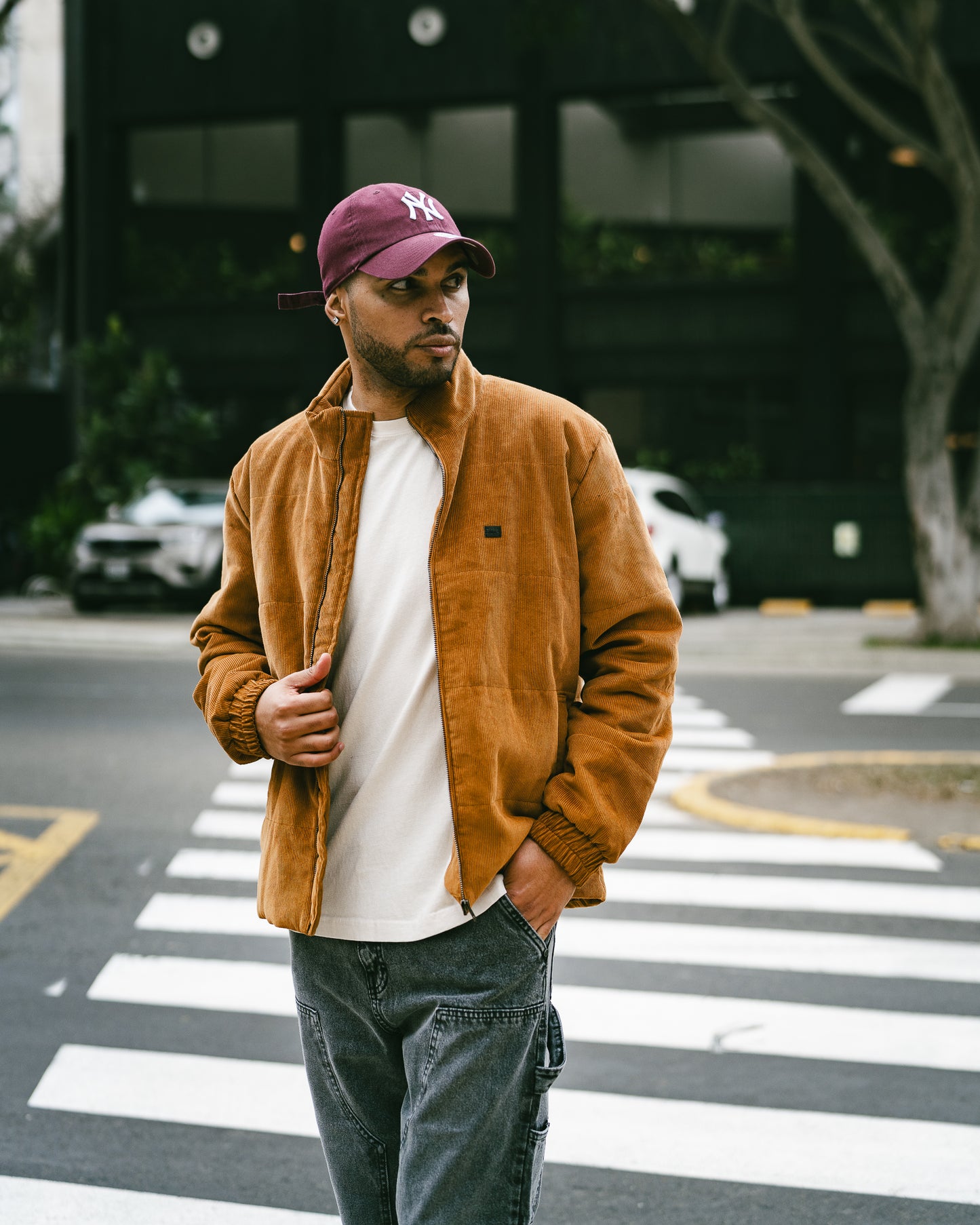 Corduroy Down Jacket - Camel