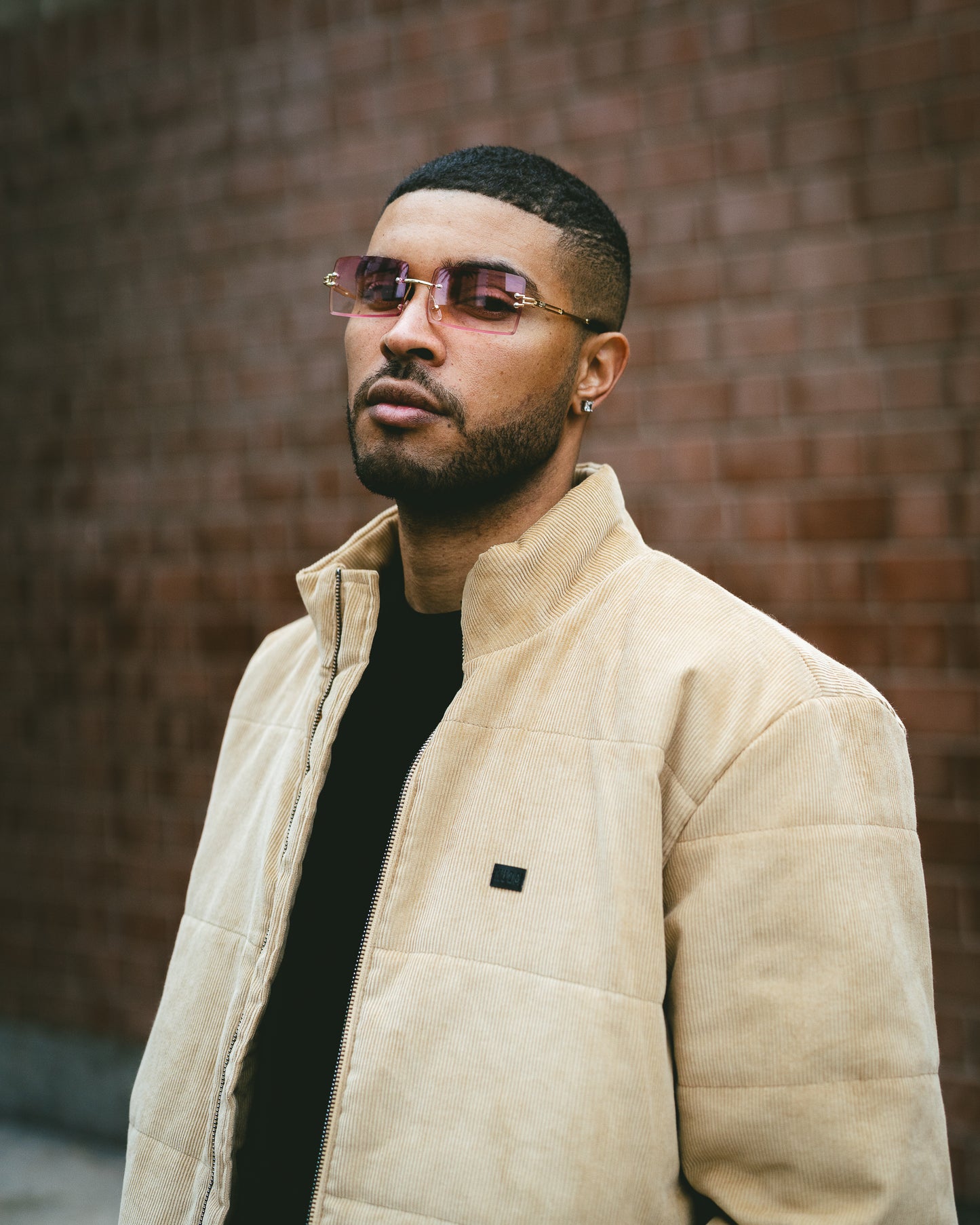 Corduroy Down Jacket - Beige