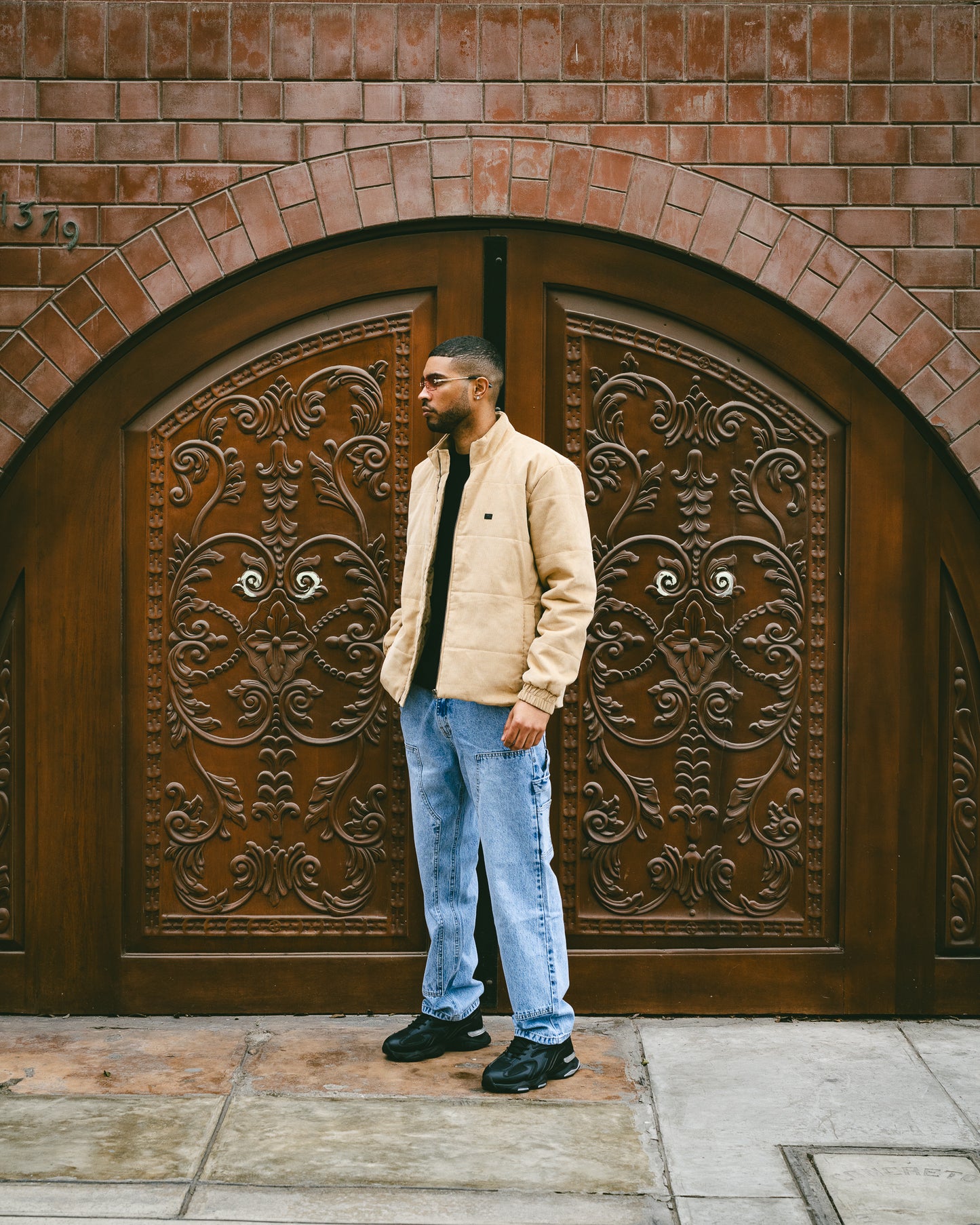 Corduroy Down Jacket - Beige