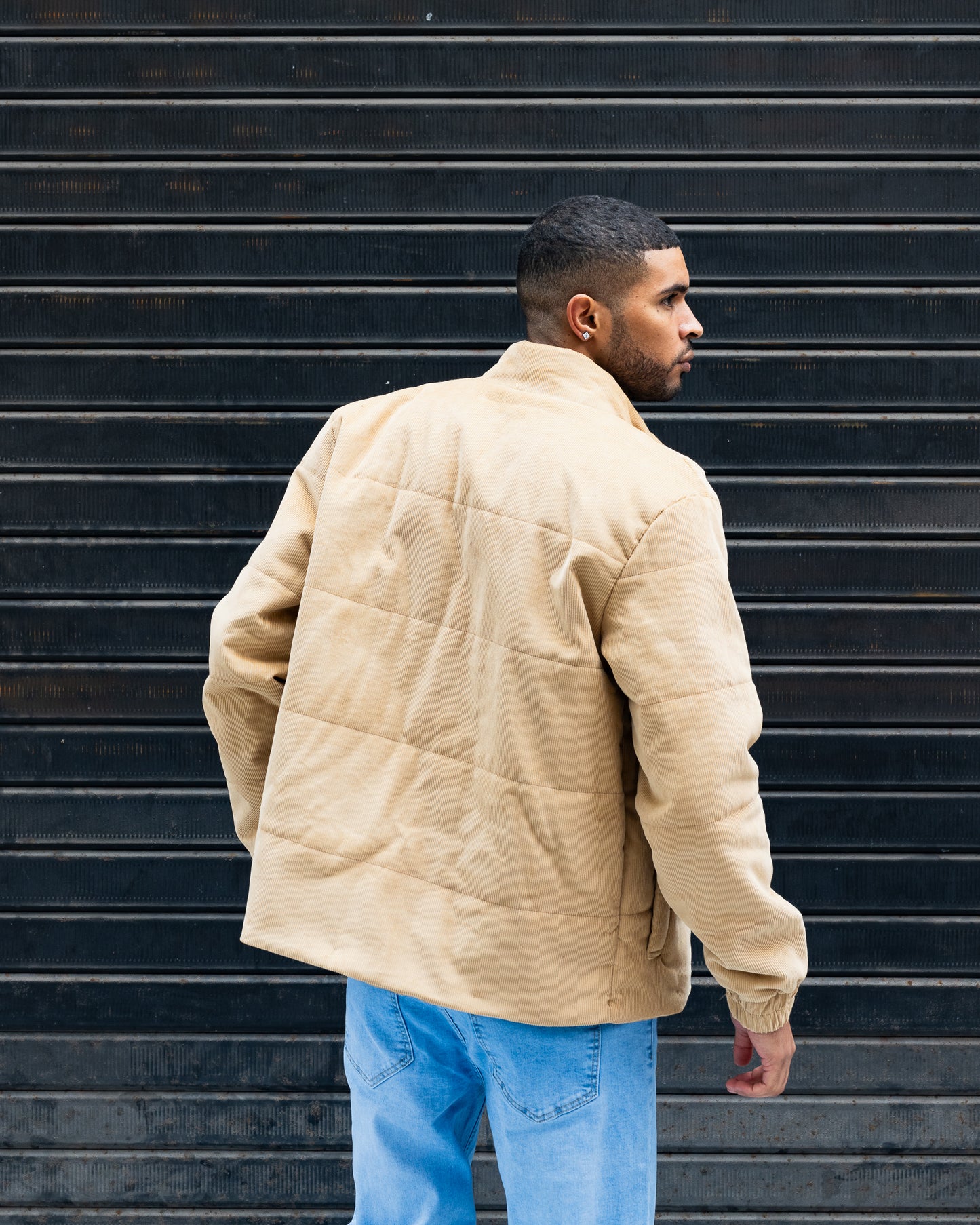 Corduroy Down Jacket - Beige