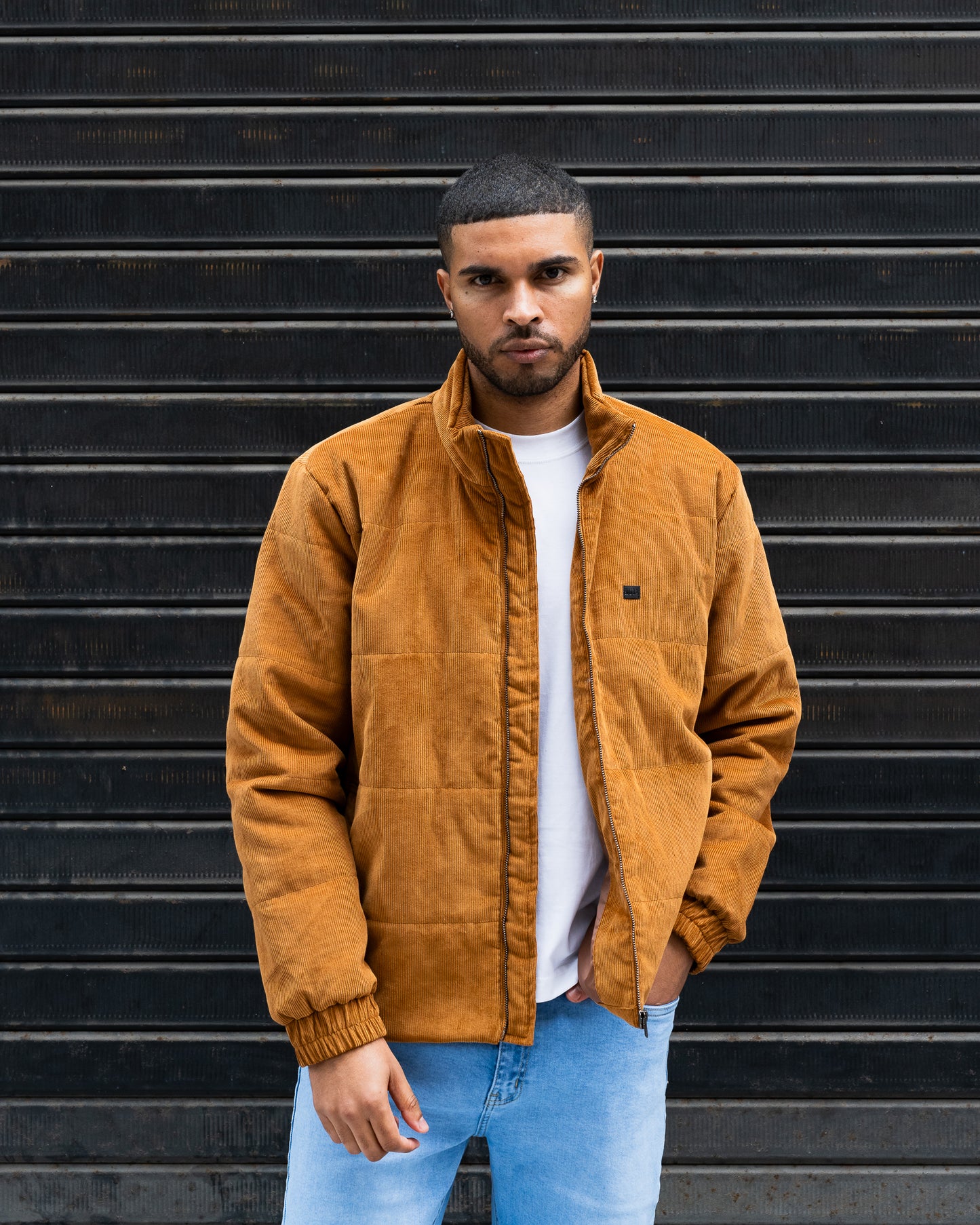 Corduroy Down Jacket - Camel