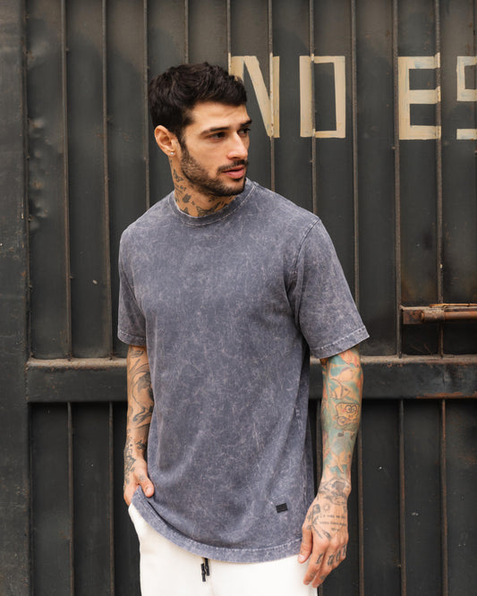 Chrome Washed Tee 12/1 - Azul