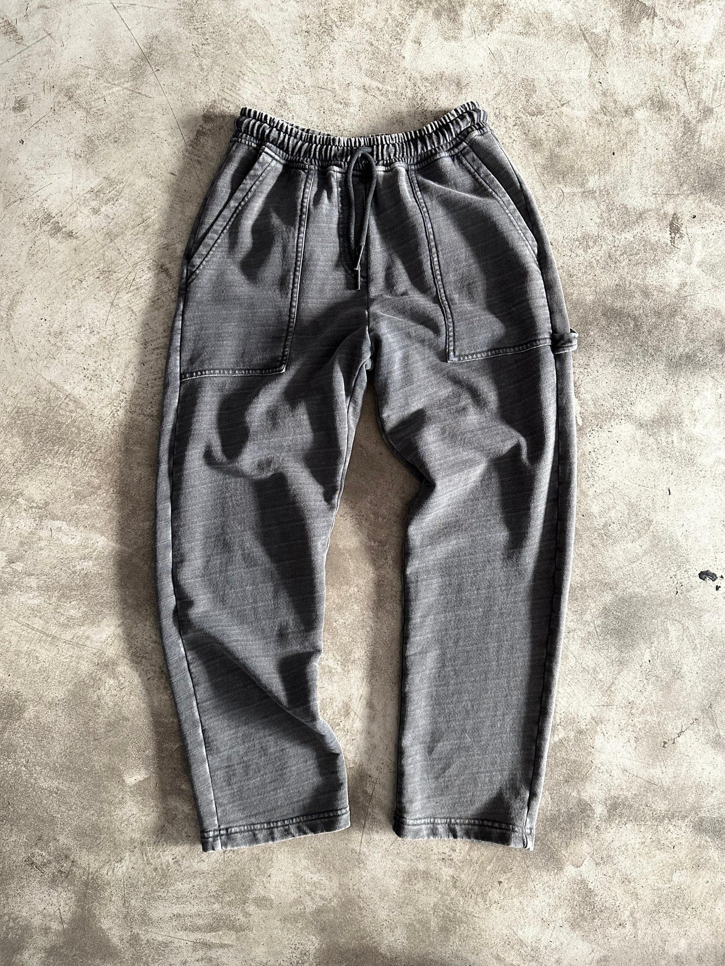 Striped Washed Sweatpant - Carbón