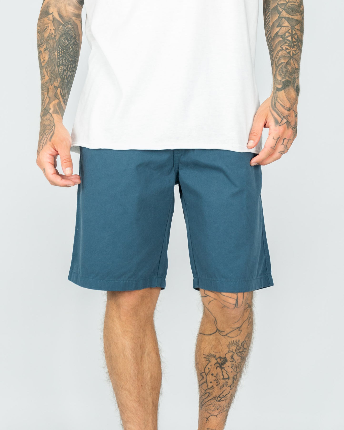 Washed Chino Short - Steel